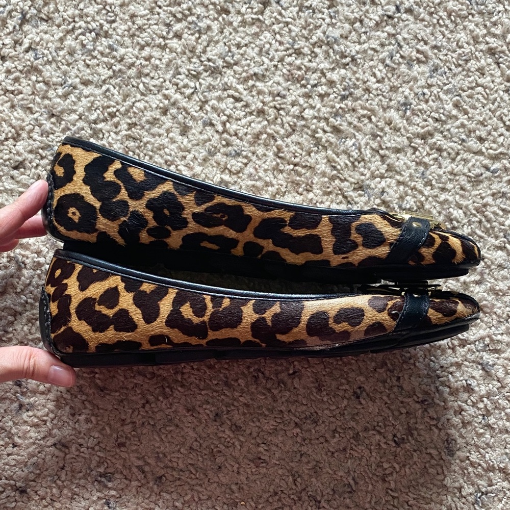 Michael Kors Animal Print Flats with Gold Accent - Picture 8 of 14